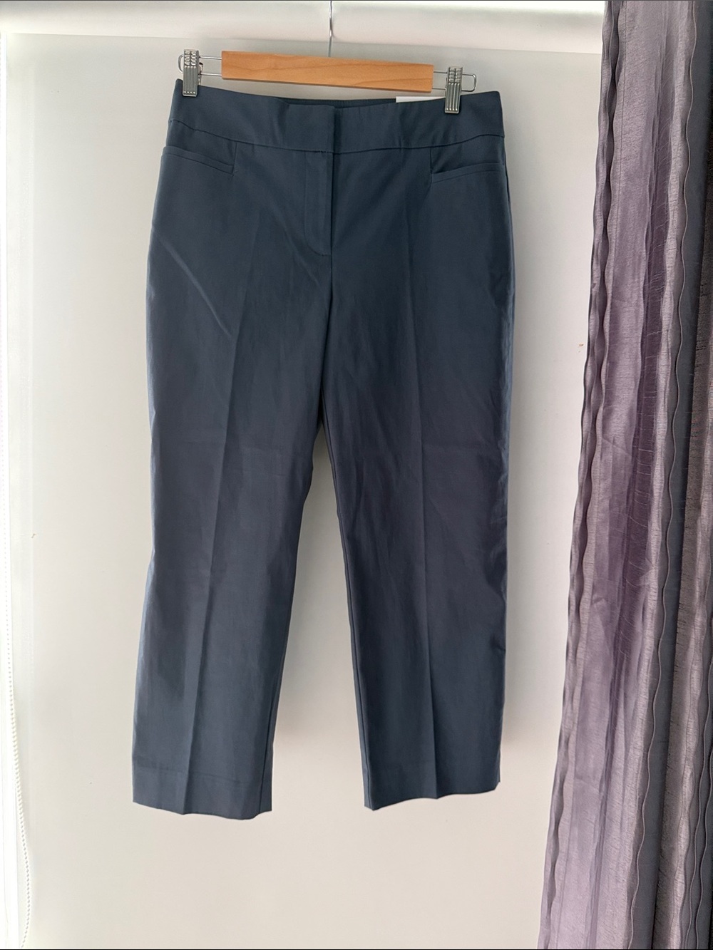 NWT Ann Taylor Factory, Petite Cropped Mid Rise Pants, Slate Blue